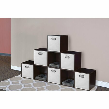 REGENCY Cubo Folding Fabric Bins, White, Fabric, 12 in W, 12 in H HTOTE6PKWH